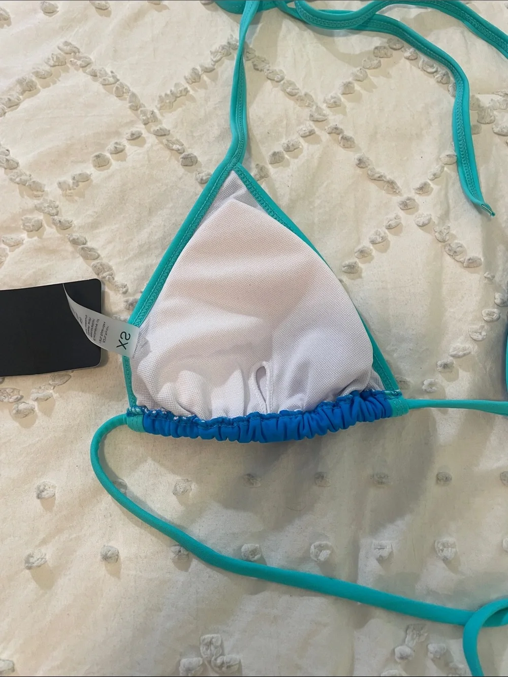 Suvimiga Blue & Teal Triangle Bikini Set nwt xs